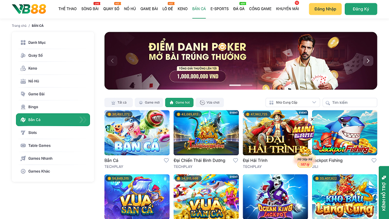Chơi game Bắn cá online trên VB88